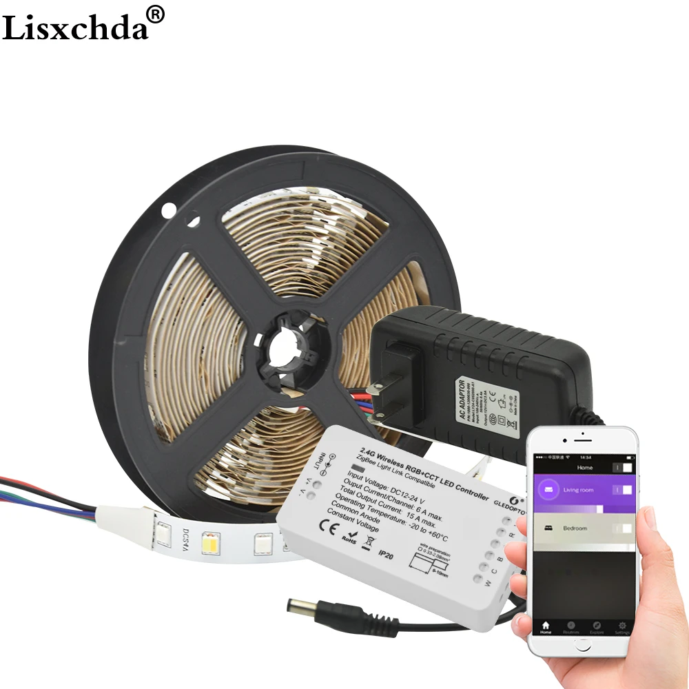 Набор умных светодиодных лент zigbee Zll link регулятор яркости rgb + cct ZIGBEE контроллер