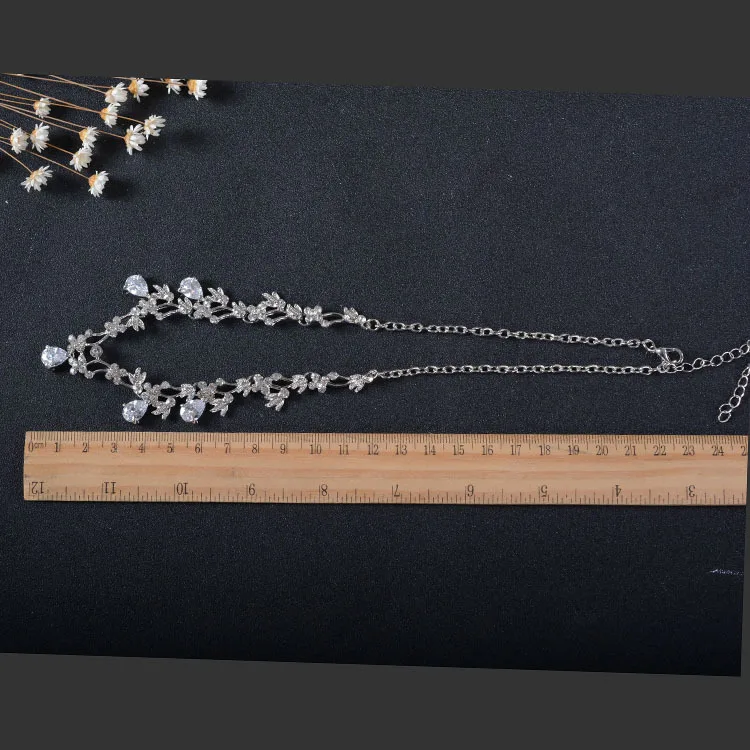 Свадебный комплект ювелирных изделий SLBRIDAL стразы кристаллы кубический циркон