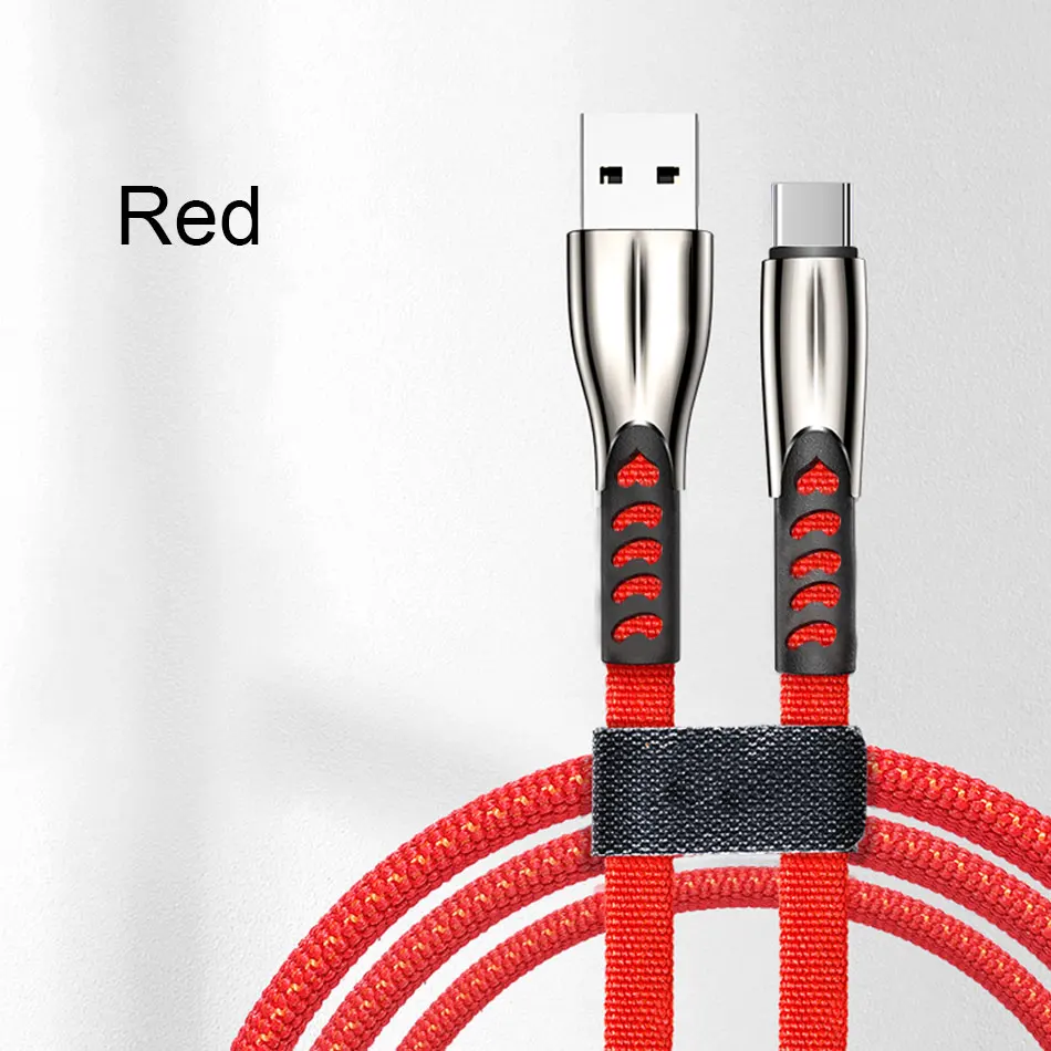 3 А 3 м usb type C кабель зарядного устройства для samsung Xiaomi Redmi 1 м провод для быстрого заряда для мобильного телефона huawei кабель синхронизации данных type-C 2 м - Цвет: Red-Typec