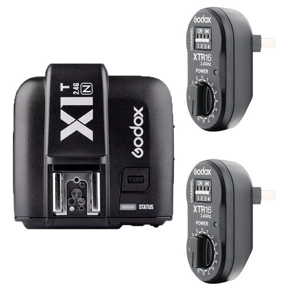 Godox X1T N 2 4G беспроводной передатчик вспышки + 2x XTR 16 приемники для Nikon/GODOX AD360II AD180/DE/QT