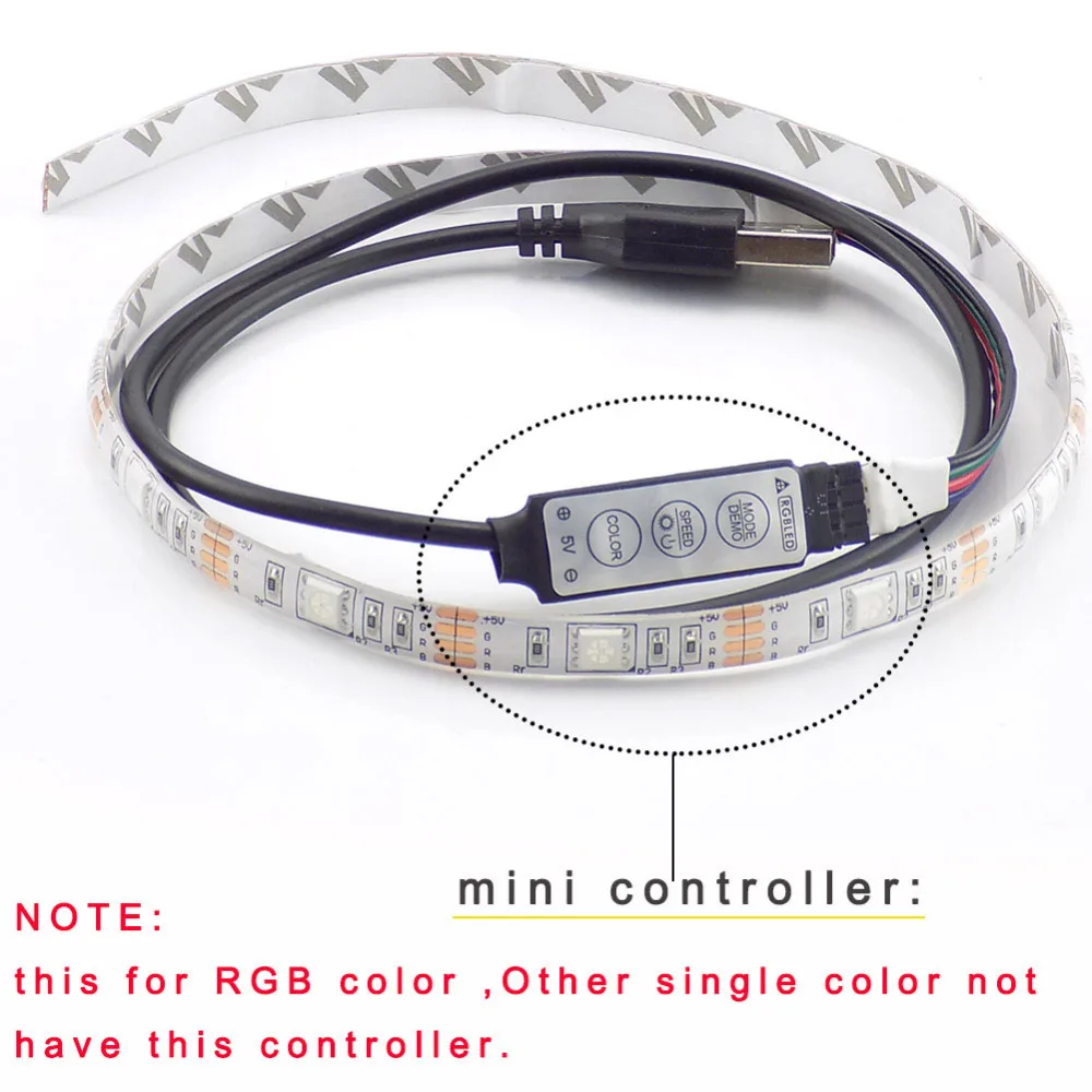 Светодиодная ленсветильник RGB с питанием от USB 5 в постоянного тока 5050 лента