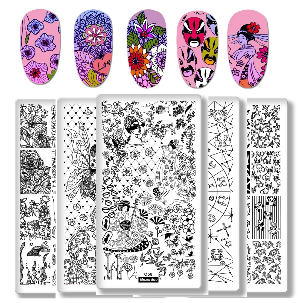 1 шт. прямоугольный штамповочный шаблон сказочные сказки созвездия дизайн ногтей