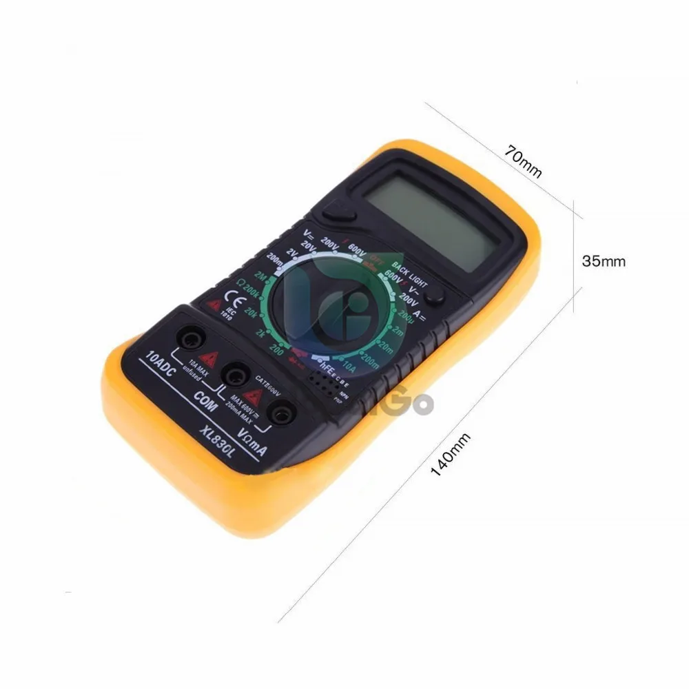 XL830L Мини ЖК-цифровой мультиметр Multimetro для AC/DC Вольтметр Амперметр Вольт Ампер Измеритель сопротивления с зондом ручной