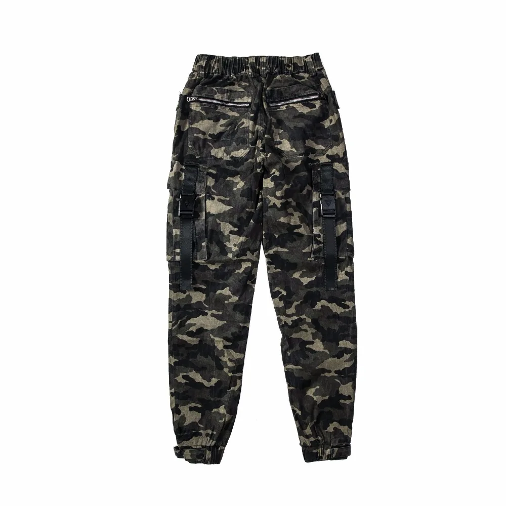 

Neverfunction More pockets Camouflage Men Slim Casual Long Pants New high quality Fashion Ribbon men Casual trousers sportswear