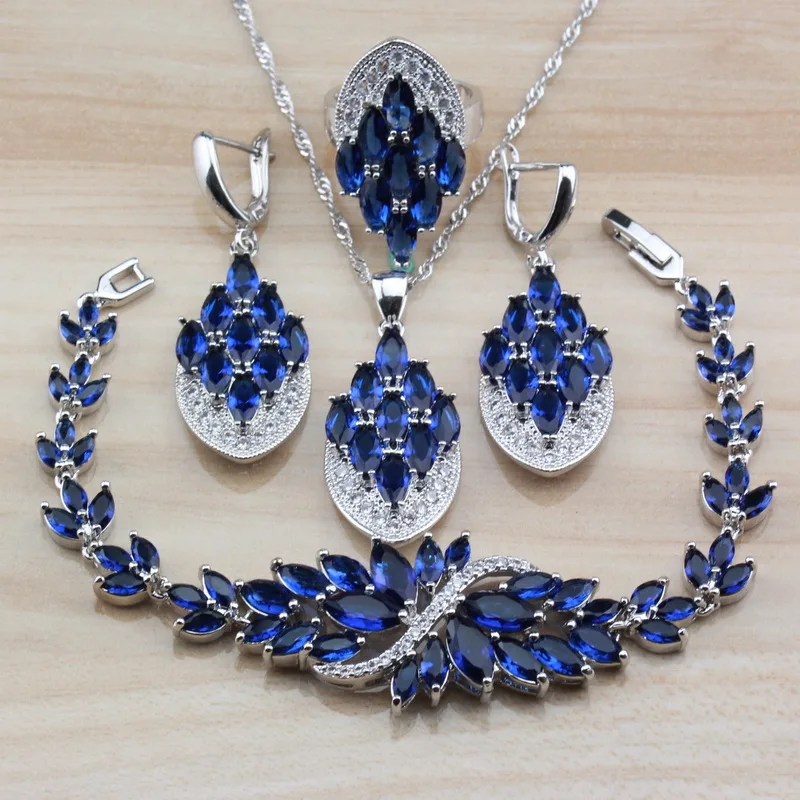 Аксессуары для костюма из синего фианита большие комплекты украшений