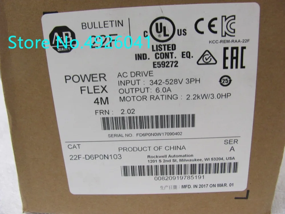 22F D6P0N103 22FD6P0N103 PowerFlex 4M 2.2 кВт промышленный контрольный инвертор|Драйвер двигателя|