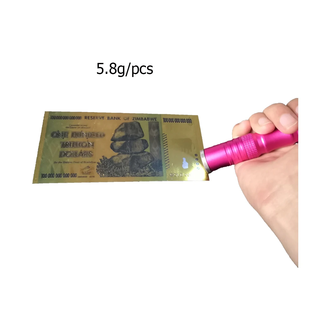 1200 шт. Зимбабве сто триллиона долларовая Золотая банкнота водяные знаки и 120