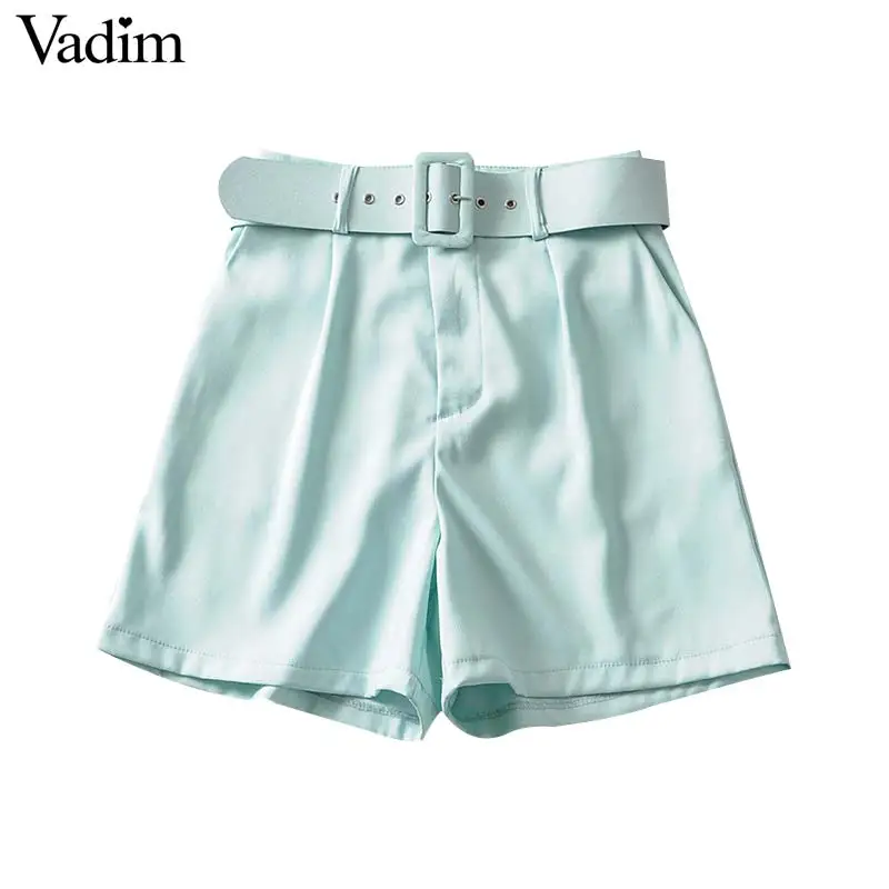 Женское элегантное платье vadim однотонные шорты ремень с бантом высокой талией