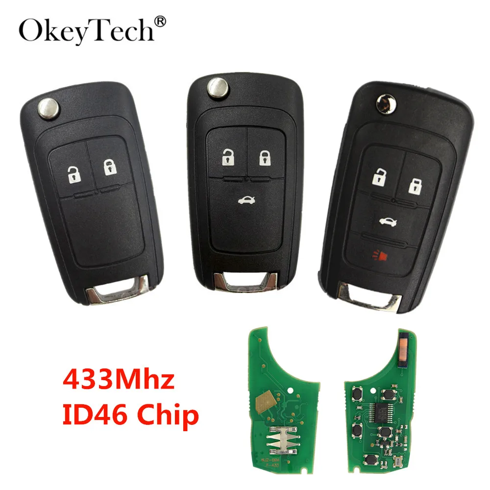

Okeytech 433Mhz ID46 Chip Flip Folding Auto Car Remote Key For OPEL/VAUXHALL For Astra J Corsa E Insignia Zafira C 2009-2016
