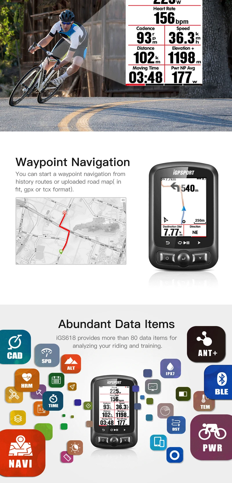 I gps порт ANT+ gps IGS618 велосипед Bluetooth беспроводной секундомер Спидометр Водонепроницаемый IPX7 велосипедный Спидометр Comput