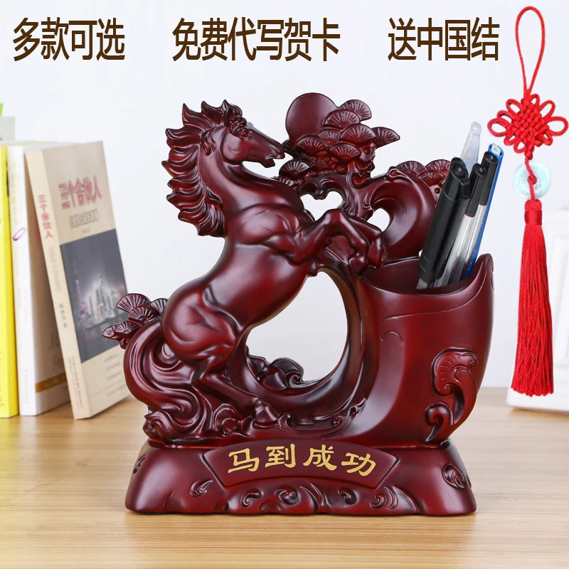 Environmental protection resin Pen Holders Chinese Style Classical art Pencil Container Education Office Decoration Gift