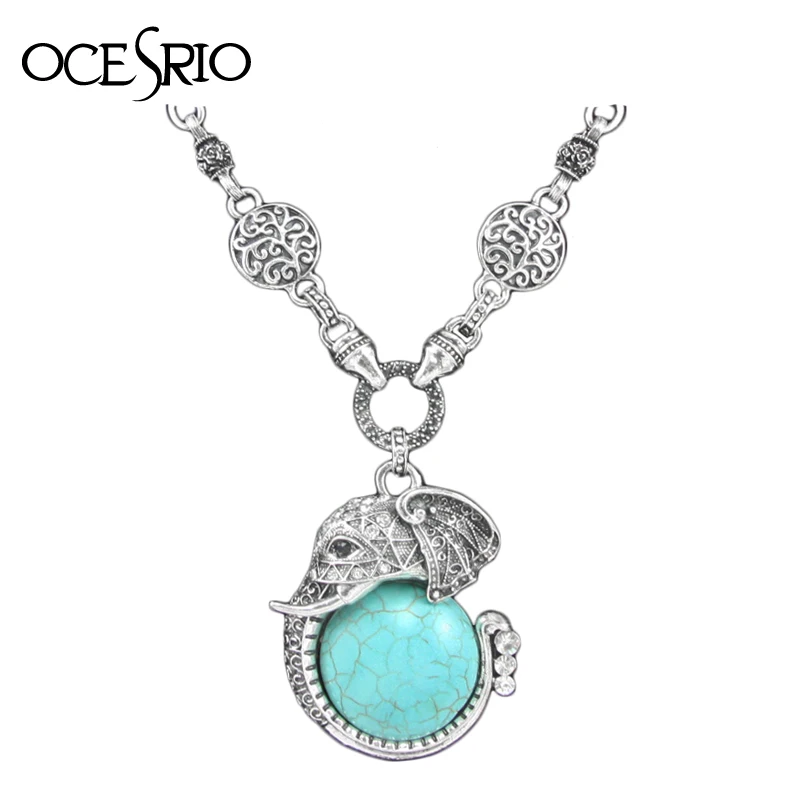 Новое модное ожерелье с подвеской в виде слона ожерелья большим серебряным