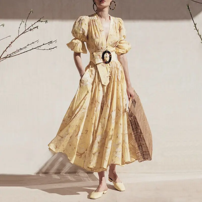 Новое летнее платье в стиле ретро с принтом дворца праздничное во французском