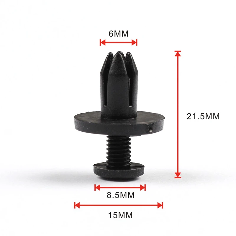 100Pcs Auto Bumper Fastener 6mm Hole Rivet Retainer Push Engine Cover for Fender Car Door Trim Panel Clip Fasteners for Toyota