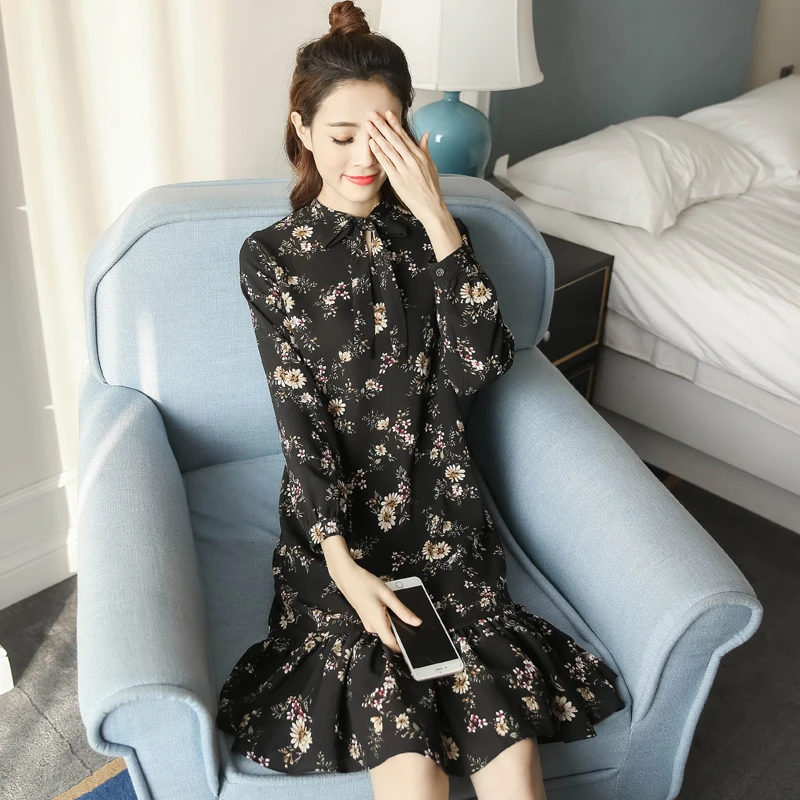 Женское винтажное платье с бантом зеленое/желтое/черное свободное приталенное