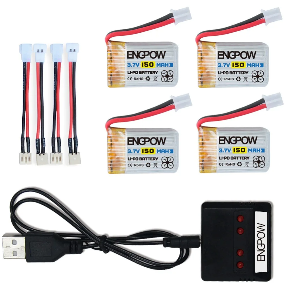 ENGPOW 3 7 в 150 мАч Lipo батарея с X4 зарядное устройство Конверсионный кабель для эльфа