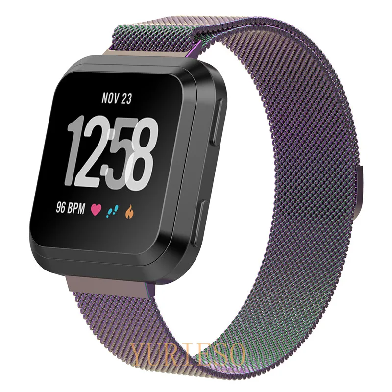 Миланская петля для Fitbit VERSA ремешок для магнитного браслета сменный Браслет из нержавеющей стали ремешок для умных часов