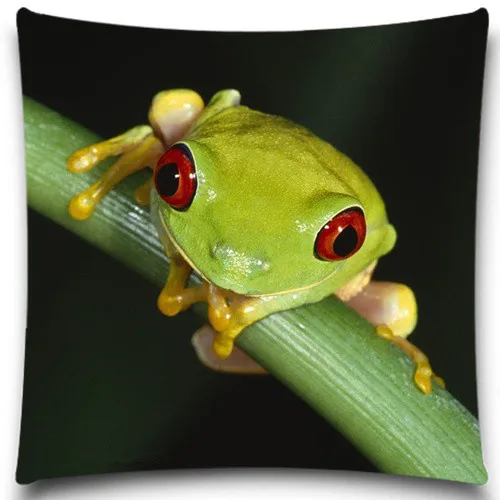 Квадратная наволочка с Пчелкой/лягушкой/бабочкой и цветами хлопковая