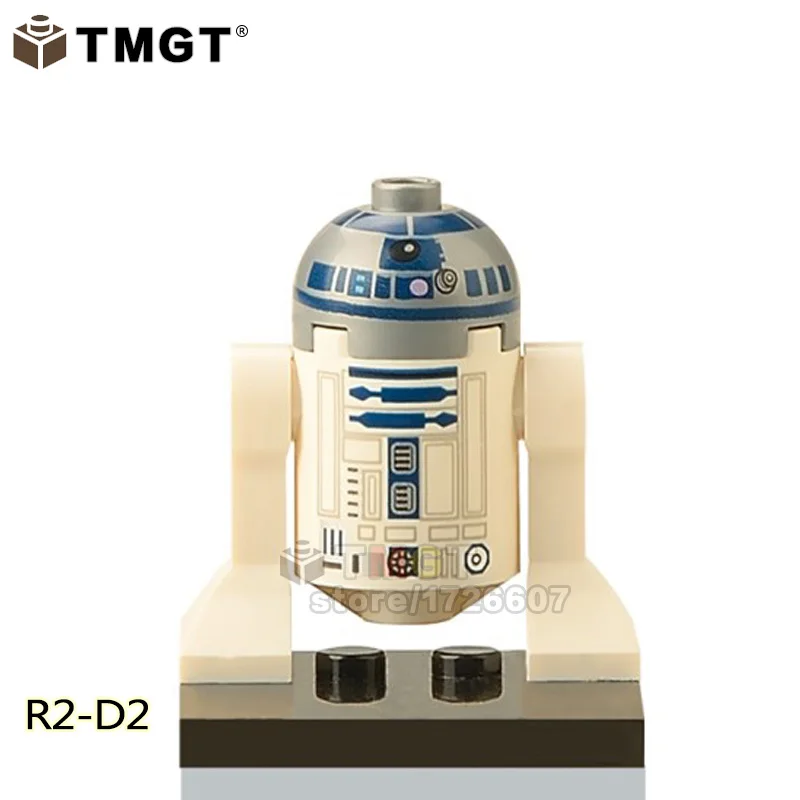 Белый Одиночная звезда мини кирпичи Боевой Дроид робот-солдат R2D2 C-3PO Дарт солдат снегоступы K-2SO строительные блоки игрушки для детей - Цвет: Белый