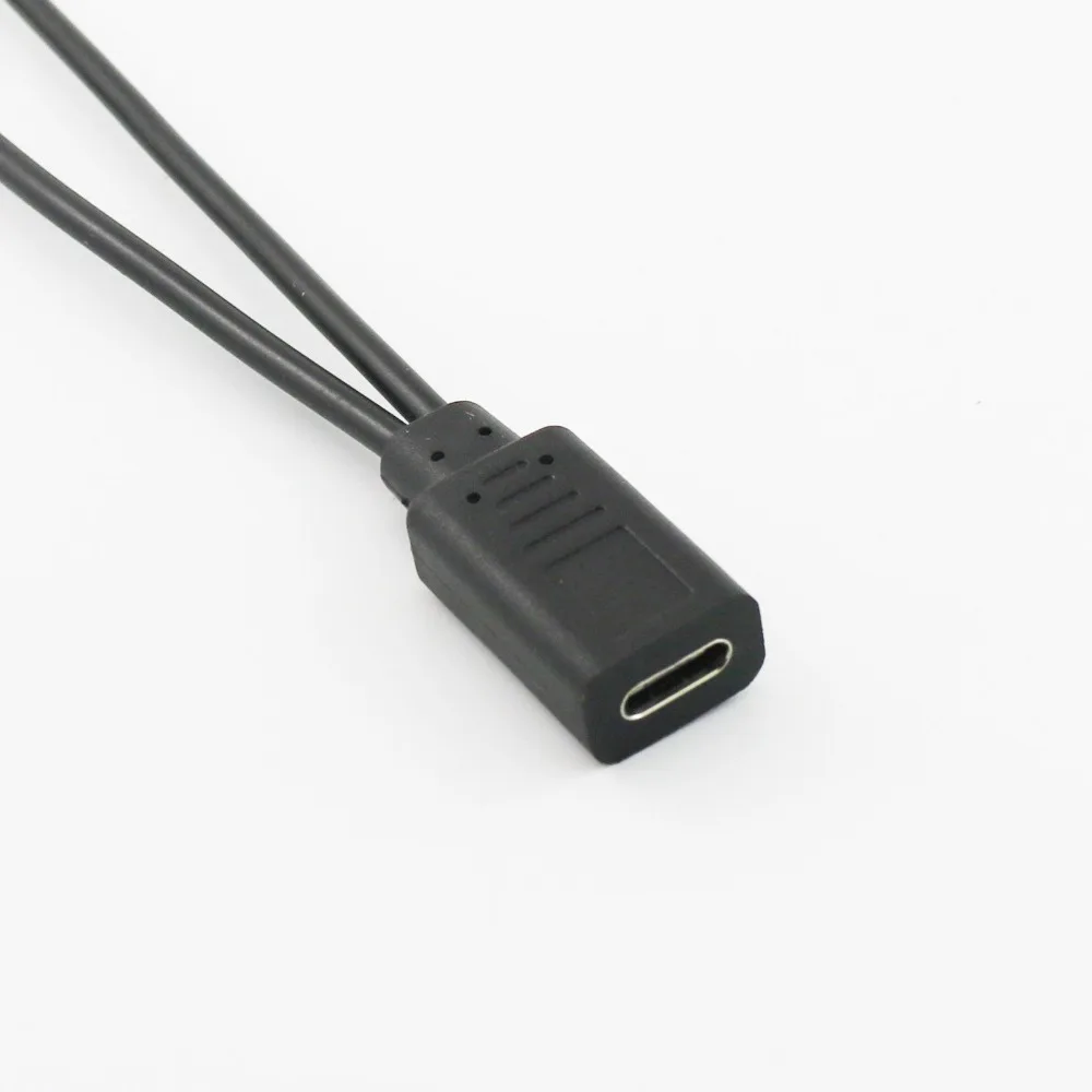 1x USB 3. 0 Type C гнездовой разъем к двойному Micro штекеру Y разветвитель Кабель для