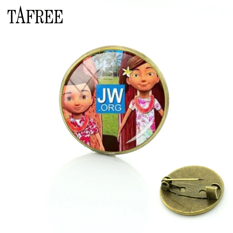Броши TAFREE JW.ORG в стиле стимпанк с круглой стеклянной фотобулавкой ювелирные