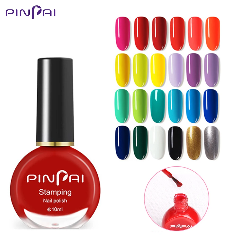 

Pinpai 26 Colors Two Uses Nail Polish Nail Stamping Polish Semi Permanent Nail Printing Transfer Varnish Gel Lacquer 10ml