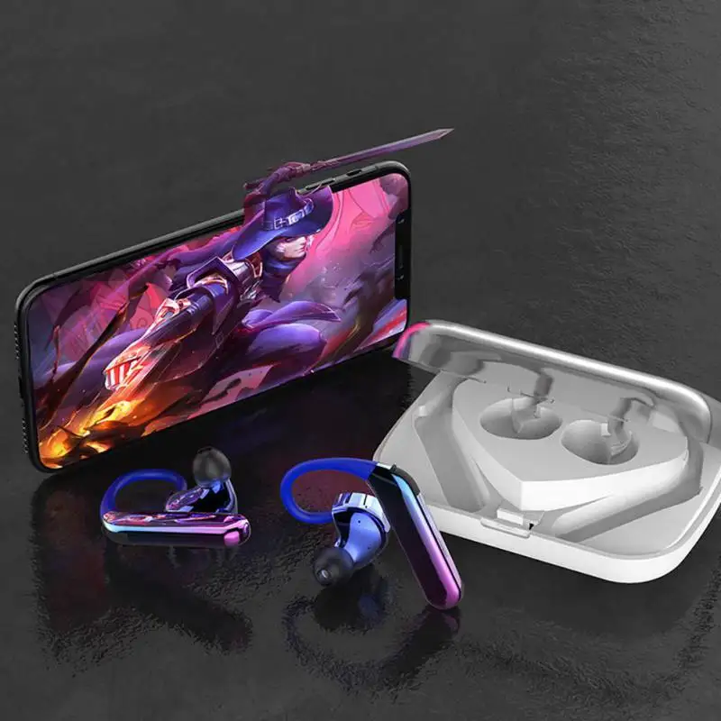 TWS двусторонние стерео Висячие Наушники Bluetooth 5 0 спортивные водонепроницаемые