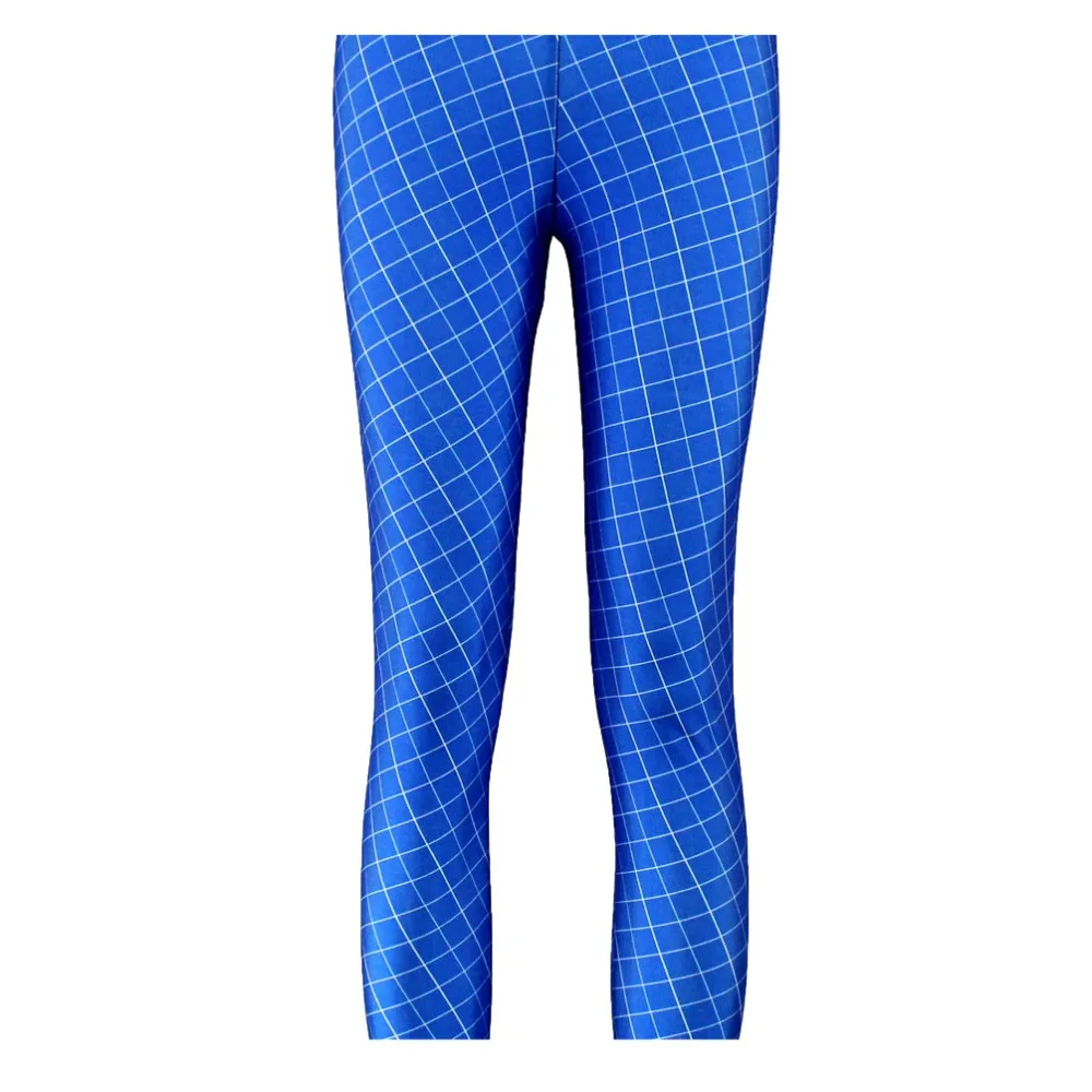

Elastic Casual Pants 3D Digital Printing Blue diamond Pattern Women Leggings 7 sizes Fitness Clothing Free Shipping