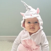 3d unicorn baby costume girls romper zipper jumpsuit jumper outfits hooded clothes