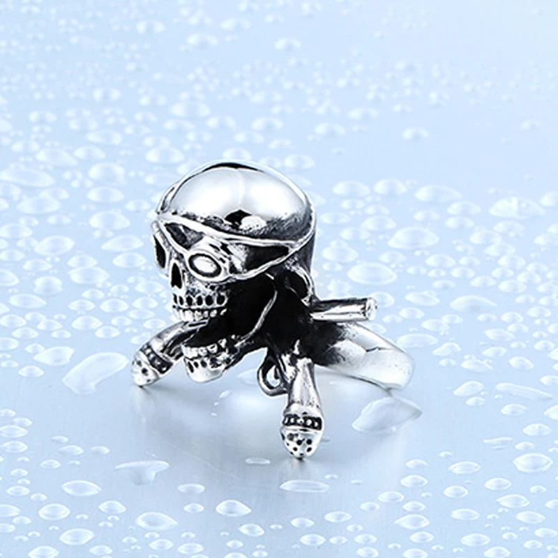 SKA Кольца модных колец для мужчин Bijoux Suncha Skull Anelli 316L Stainless Steel Boy аксессуары Punk Finger Jewelry BR8-370.