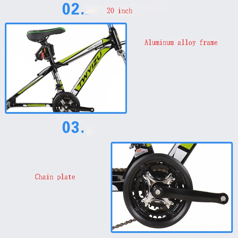 20 дюймов 7 скорость алюминия горный велосипед для мальчиков и девочек переднее