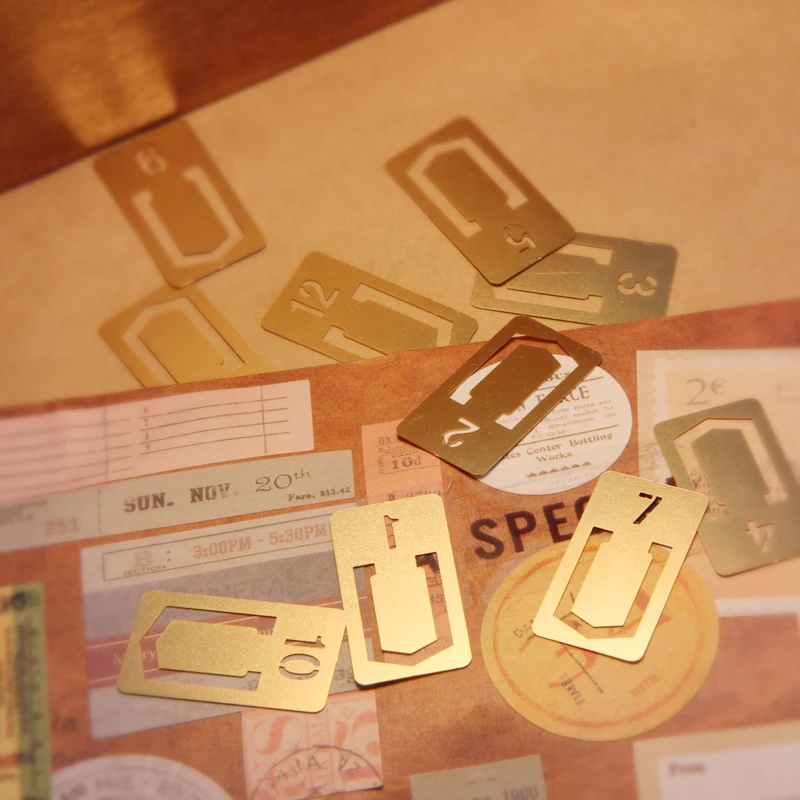 72 шт./лот медные визитки зажимы для страниц бронзовая книга классический