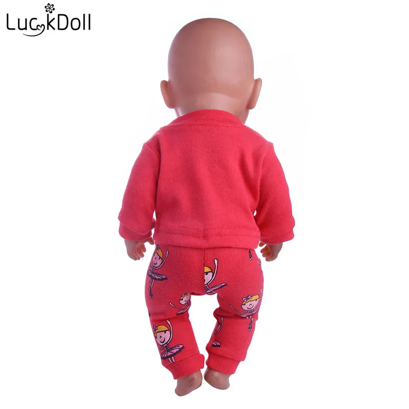 Красная футболка и штаны LUCKDOLL костюм для куклы 18 дюймов или 43 см аксессуары |