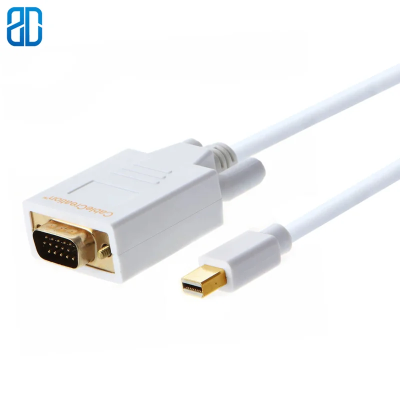 Кабель Mini DP к VGA адаптер DisplayPort (Thunderbolt 2) К совместимый с Mackbook Pro/Air IMac Dell Monitor