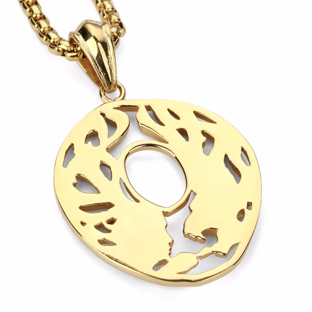 2017 New Arrival Necklace Beauty and Wolf Skeleton Map Pendant Hiphop High Quality Dope Jewelry Men's Accessories | Украшения и