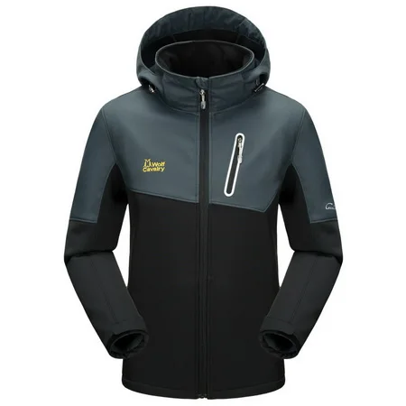 men dark gray Бренд CavalryWalf, уличная флисовая походная куртка для мужчин и женщин, зимнее теплое водонепроницаемое пальто для кемпинга, походов, лыжного спорта, AM019 - Цвет: men dark gray