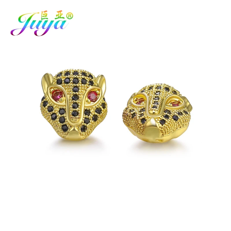 As Photo Juya DIY Бисер для изготовления ювелирных изделий, очаровательный бисер, голова Пантеры, корона, аксессуары, бусины для женщин и мужчин, браслет из натуральных камней, изготовление - Цвет: As Photo