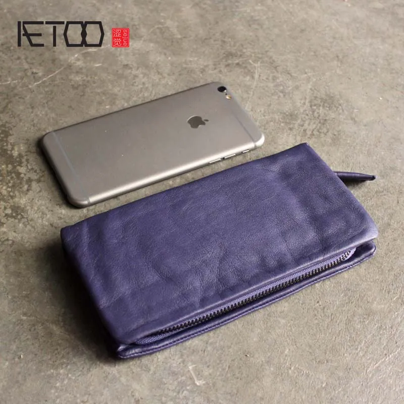 AETOO оригинальный индивидуальный кожаный кошелек женский длинный секционный на