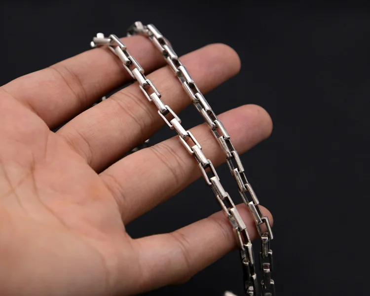 KJJEAXCMY Изящные Ювелирные изделия S925 чистая Серебряная квадратная цепочка