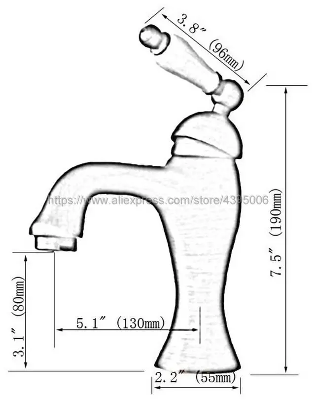 

Basin Faucets Antique Brass Ceramic Handle Bathroom Sink Faucet Vessel Sink Mixer Tap Hot And Cold Tap Bnf093