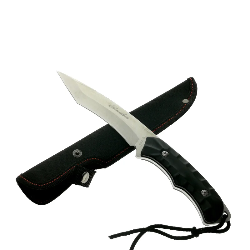 Mengoing Wilderness Multifunctional Army Knife 440C Steel Black Handle Survival Hunting Fixed Blade Knives Nylon Sheath | Инструменты