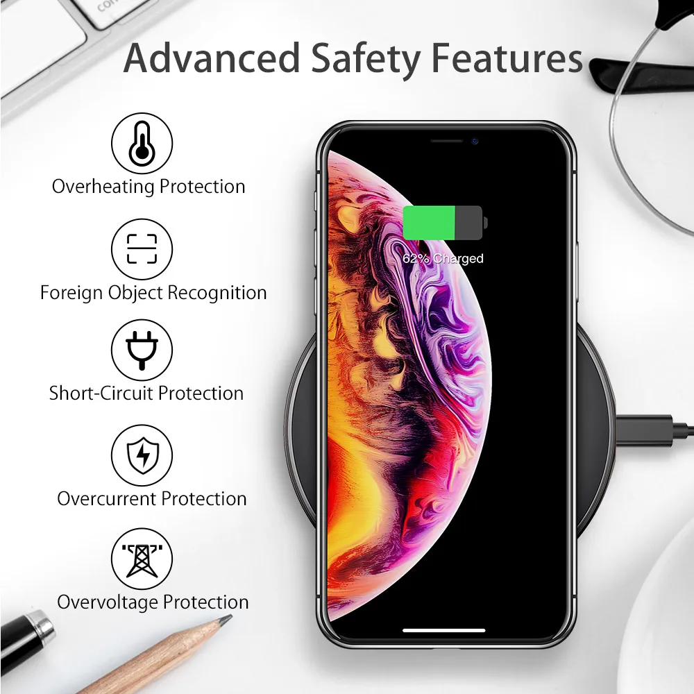 Беспроводное зарядное устройство ESR QI 10 Вт ультратонкая Беспроводная мини