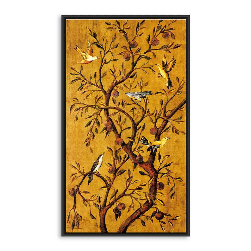 3 Фортуны деревья Темный современный ВИНТАЖНЫЙ ПЛАКАТ ПЕЧАТЬ Птица Животное