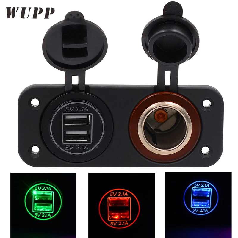WUPP 5V 2.1A USB Автомобильное зарядное устройство разветвитель гнезда прикуривателя