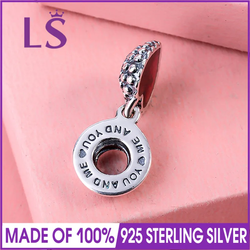LS High Quality 925 Silver Mother Daughter Dangles Pendant Charm Fit Original Bracelets Pulseira Pingentes.100% Fine Jewelry W |