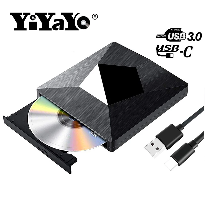Внешний CD-привод YiYaYo USB 3 0 проигрыватель DVD RW записывающее устройство тип