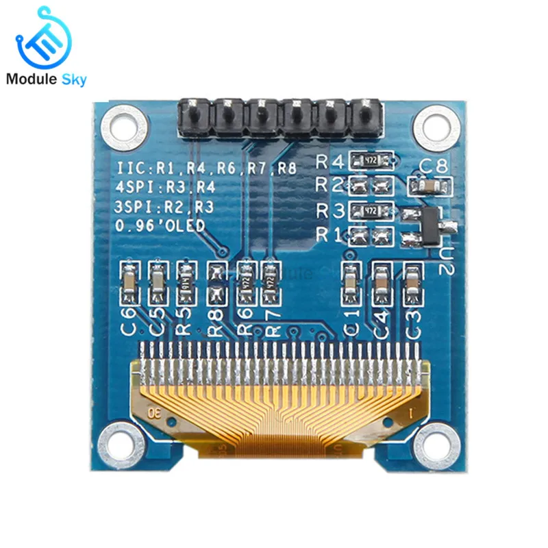 0 96 дюймовый 6Pin 12864 SPI IIC I2C OLED желтый синий/белый/синий ЖК дисплей модуль ''для