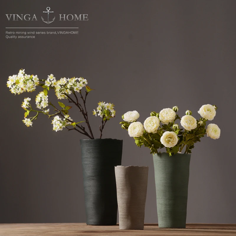 

ceramic creative brush finish flowers vase pot design home decor crafts room wedding decorations handicraft porcelain figurines