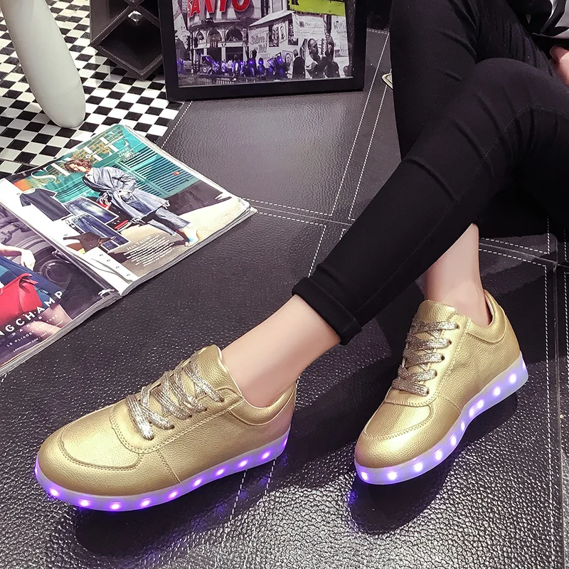 Мужские повседневные туфли со светодиодной подсветкой на шнуровке с USB-зарядкой