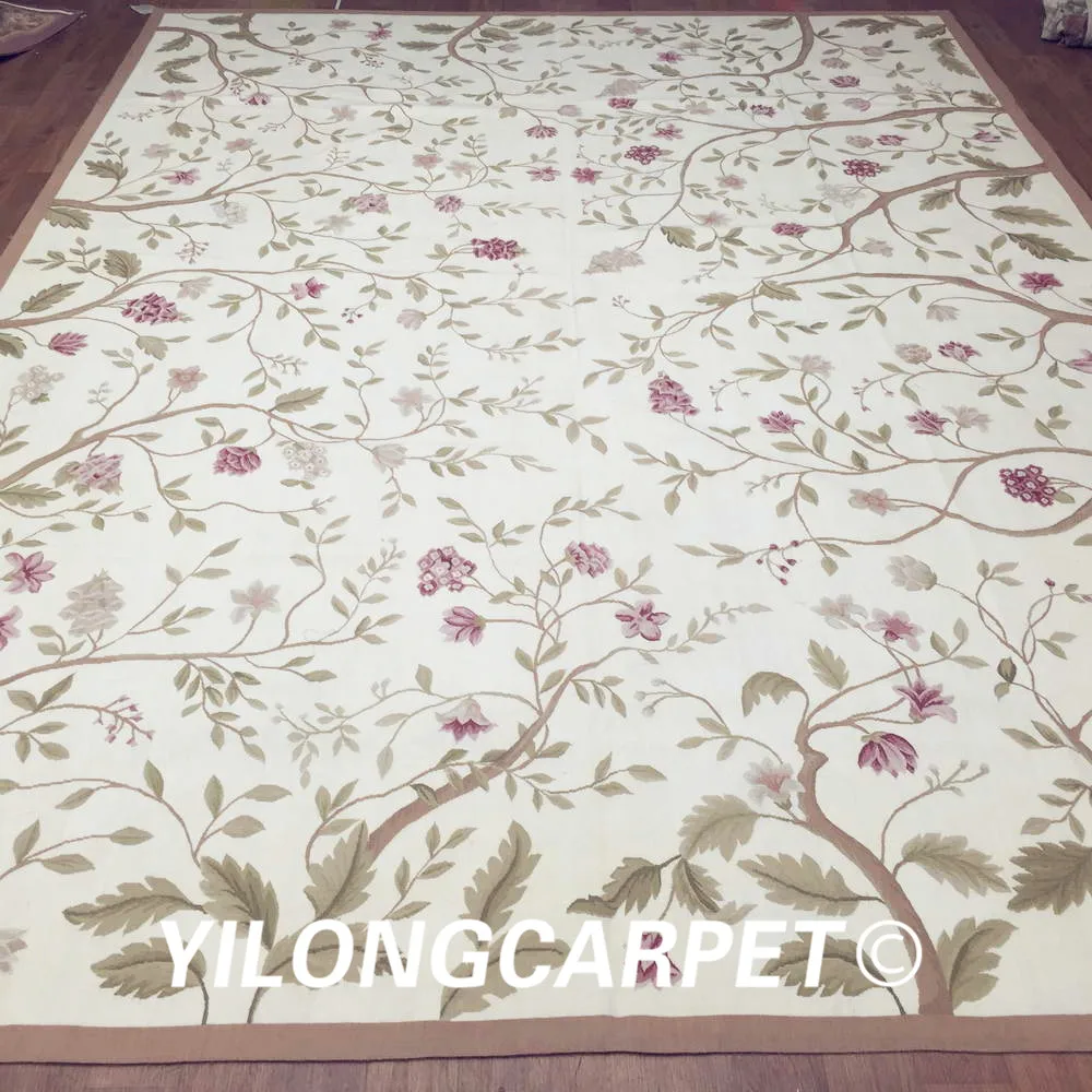 Yilong 9'x12' large handmade 100% new zealand wool aubusson rug and carpet (Au20-9x12) | Дом и сад